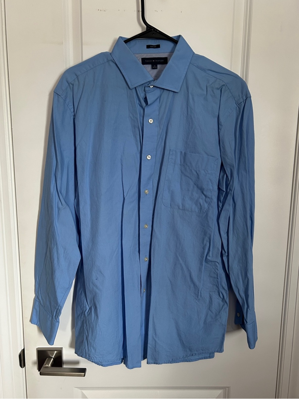 Tommy Hilfiger Men’s Size XL 17 32-33 Blue Dress Shirt
